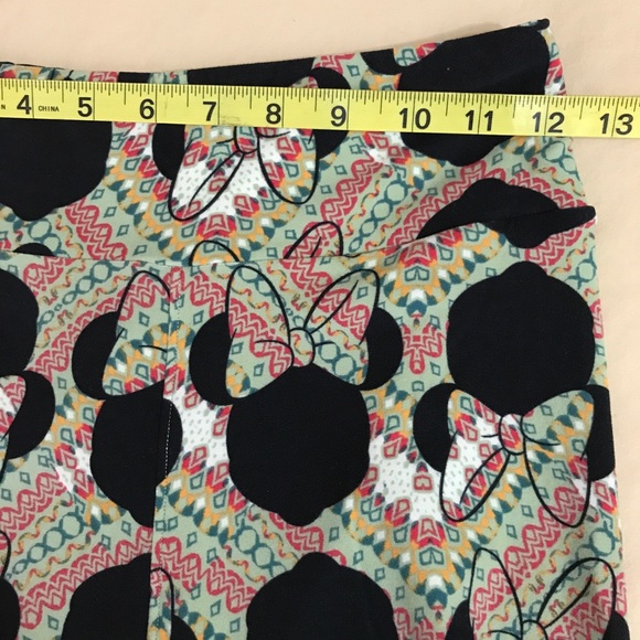 Lularoe Disney OS Womens One Size Leggings Minnie Mouse Green Red Black - Picture 6 of 7